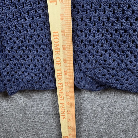 Alfani Women S Crochet Granny Stitch Dusty/Navy Blue Long‎ Sleeve Pullover Light - Picture 7 of 8